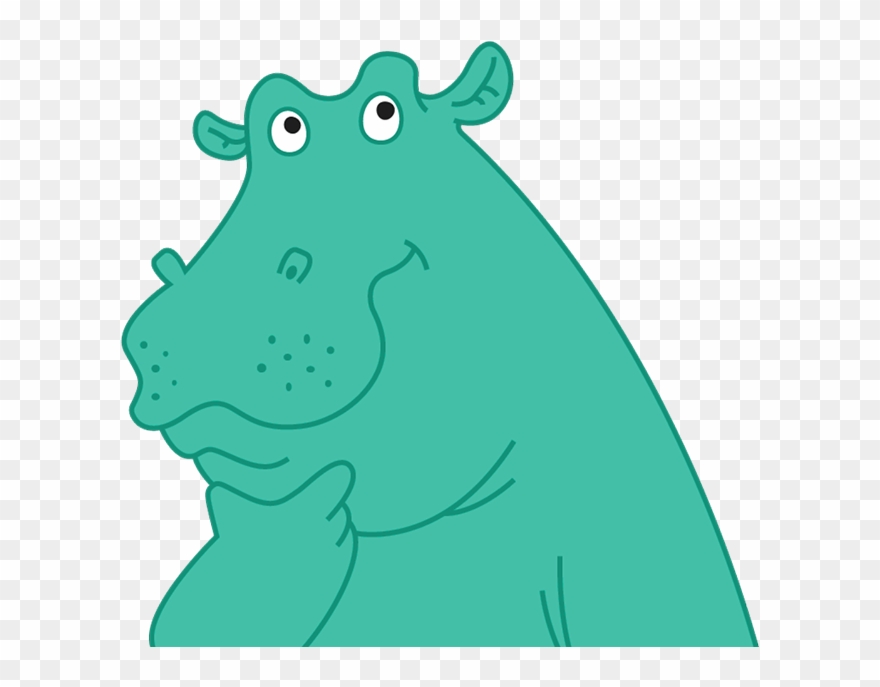 Dad Proudly Teaches Son How To Efficiently Pour Ketchup - Hippopotamus Clipart