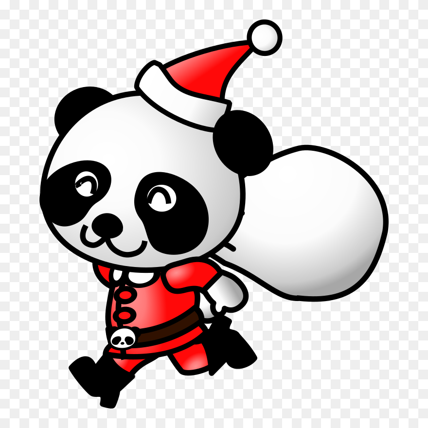 Gambar Terkait Bear Full - Panda Santa Clipart