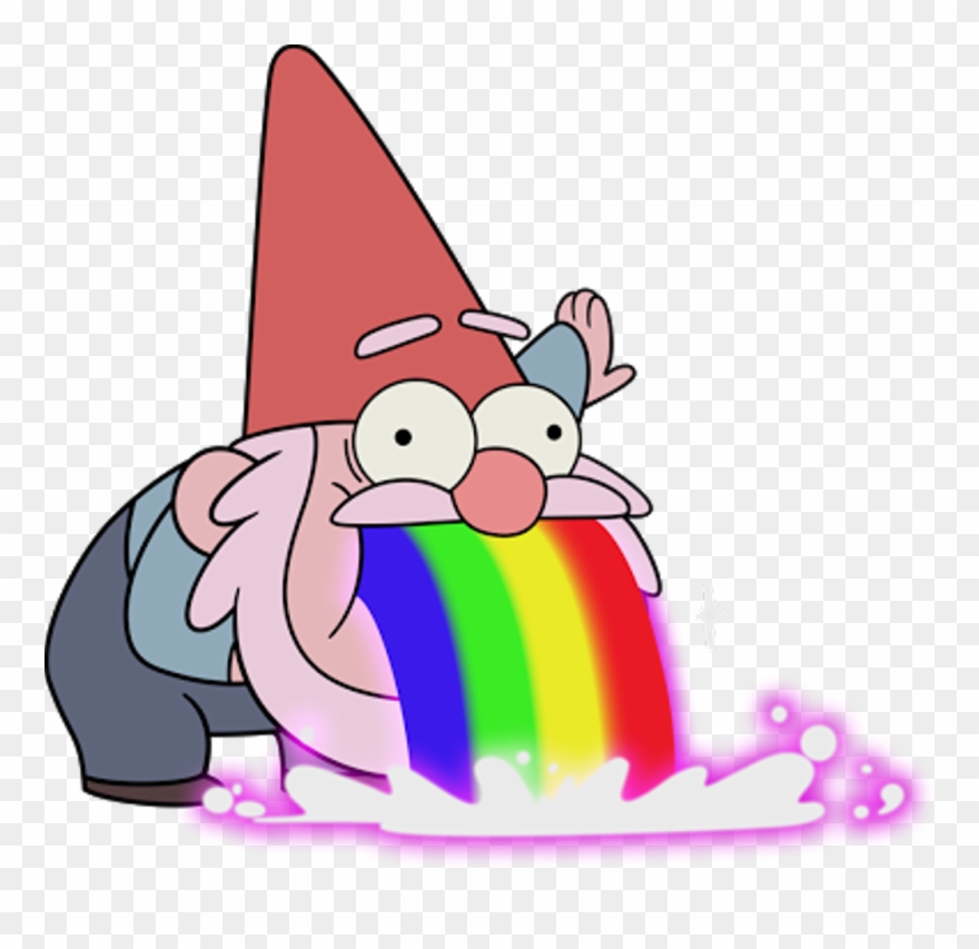 Brb Vomiting Rainbows - Gravity Falls Gnome Png Clipart