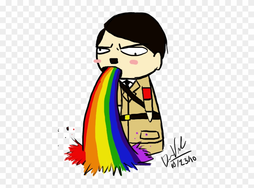 Hair Face Woman Facial Expression Nose Clip Art Smile - Hitler Throwing Up Rainbows - Png Download