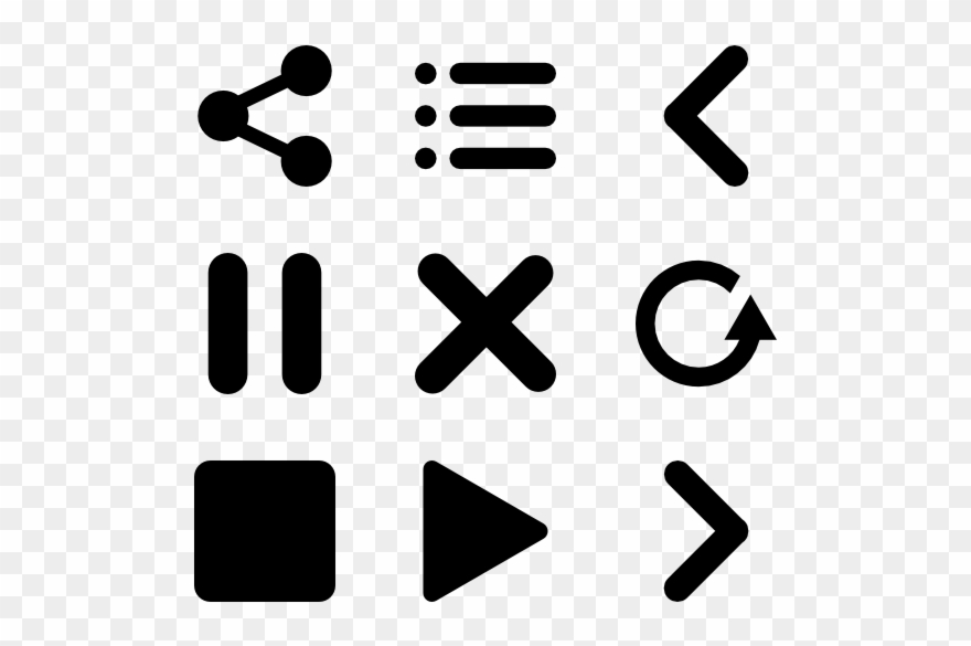 Music Player Buttons Png Free - Music Player Icons Png Clipart