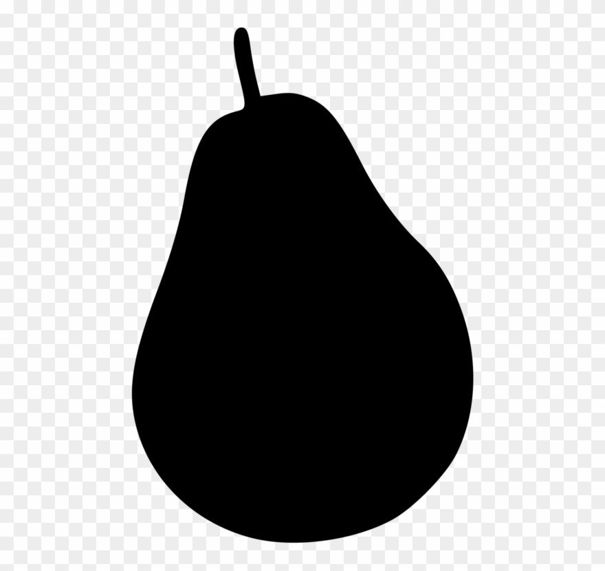 Black Worcester Pear Watermelon Fruit Cucumber - Pear Clipart Silhouette - Png Download