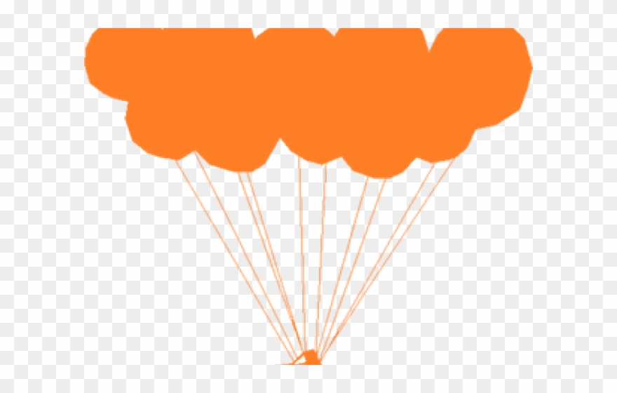 Drawn Balloon String Clipart - Globo Naranja Sin Png Transparent Png