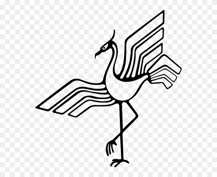 Beak, Bird, Feathers, Plumes, Black, Outline - Crane Illustrations Public Domain Clipart