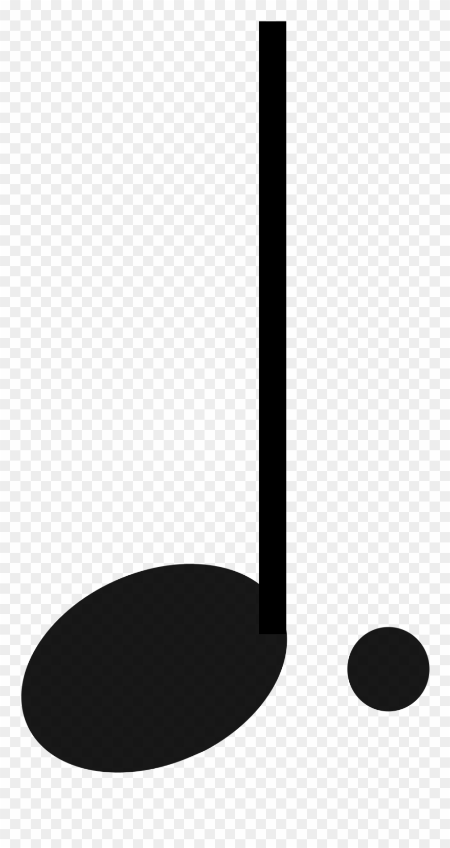 Dotted Quarter Note With Upwards Stem - Crotchet With A Dot Clipart