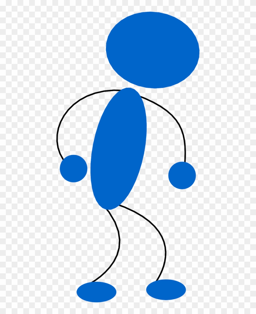 Matchstick Figure,blue, - Clip Art - Png Download
