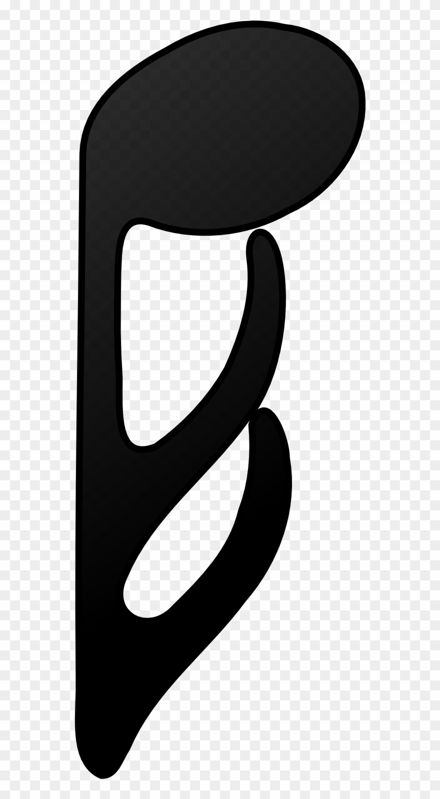 Images For > Quarter Note Clip Art - Sixteenth Note Stem Down - Png Download