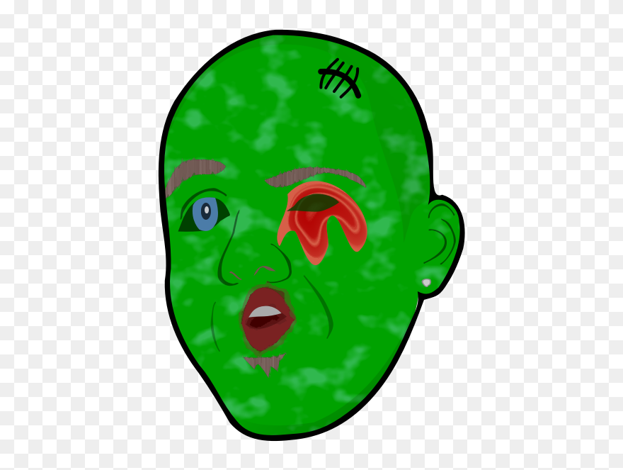 Cartoon Zombie Remix Leaf Mouth - Zombie Clipart