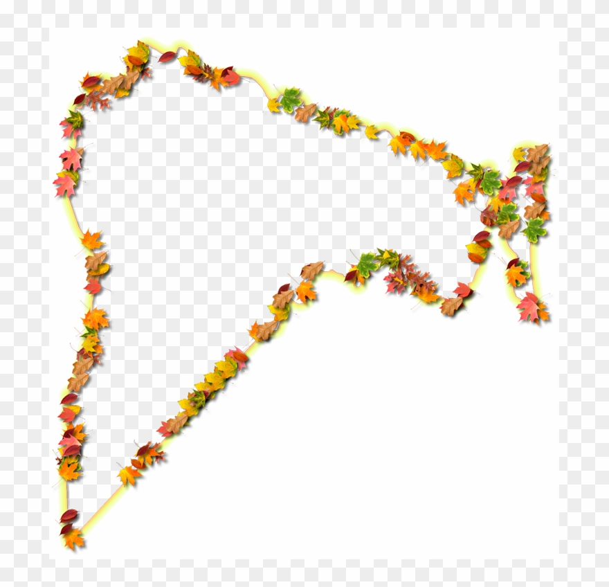 A Yellow And Orange Outline Map Of Nassau With Fall - Illustration Clipart