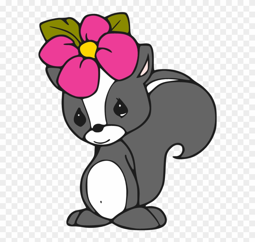 Free Svg Files - Animals With Flowers Clipart - Png Download