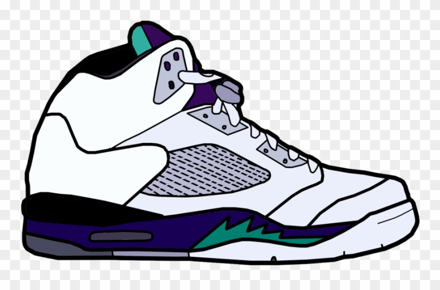 Jordan Shoes Clipart Collection All Jordan Coloring - Jordan Shoe Cartoon Png Transparent Png