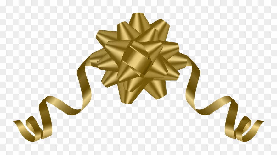 Gold Transparent Bow Clip Art - Png Download