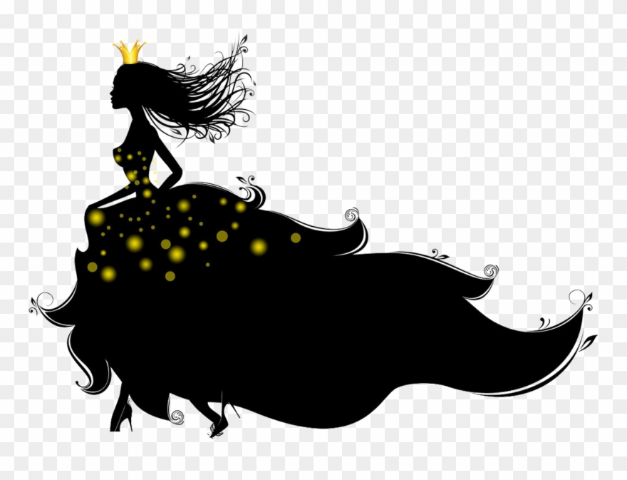 Princess Euclidean Vector Royalty Free Illustration - Siluetas De Mujer En Blanco Y Negro Clipart