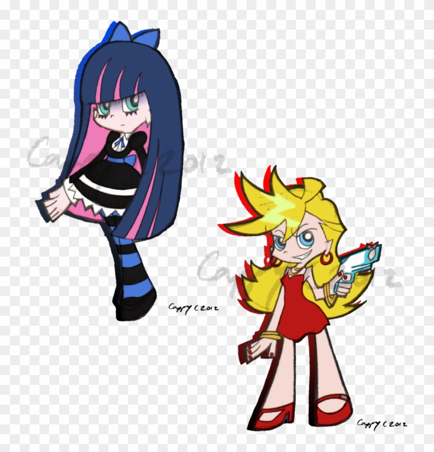 Panty Drawing Banner Library Stock - Panty And Stocking With Garterbelt Drawing Style Clipart