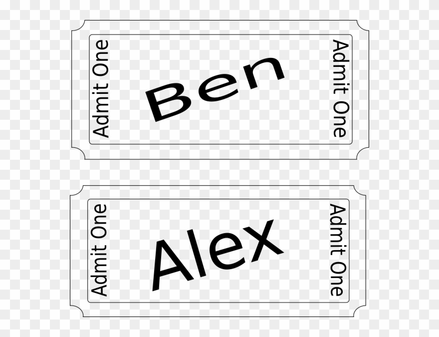 Admit One Ticket Template Clipart