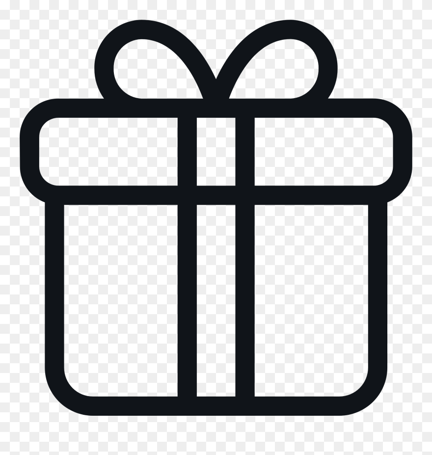 Svg Box Black And White Clip Art Black And White - Gift Box Icon Png Transparent Png
