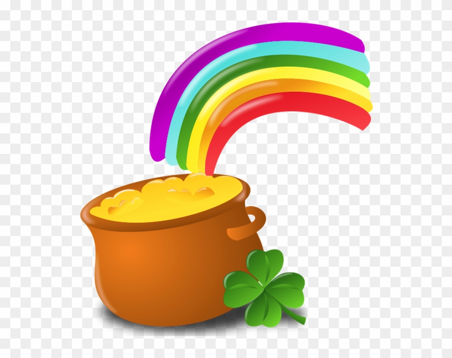 Download St Patrick Pot Of Gold With Rainbow Png Picture - Transparent ...