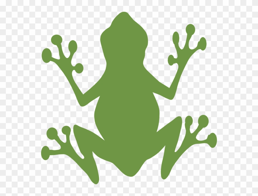 Green Frog Clip Art - Frog Silhouette Green - Png Download
