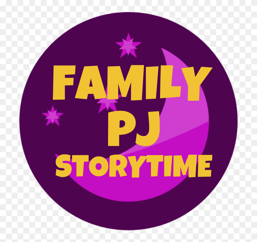 Dark Purple Circle With The Words "family Pj Storytime - Pj Storytime Clipart