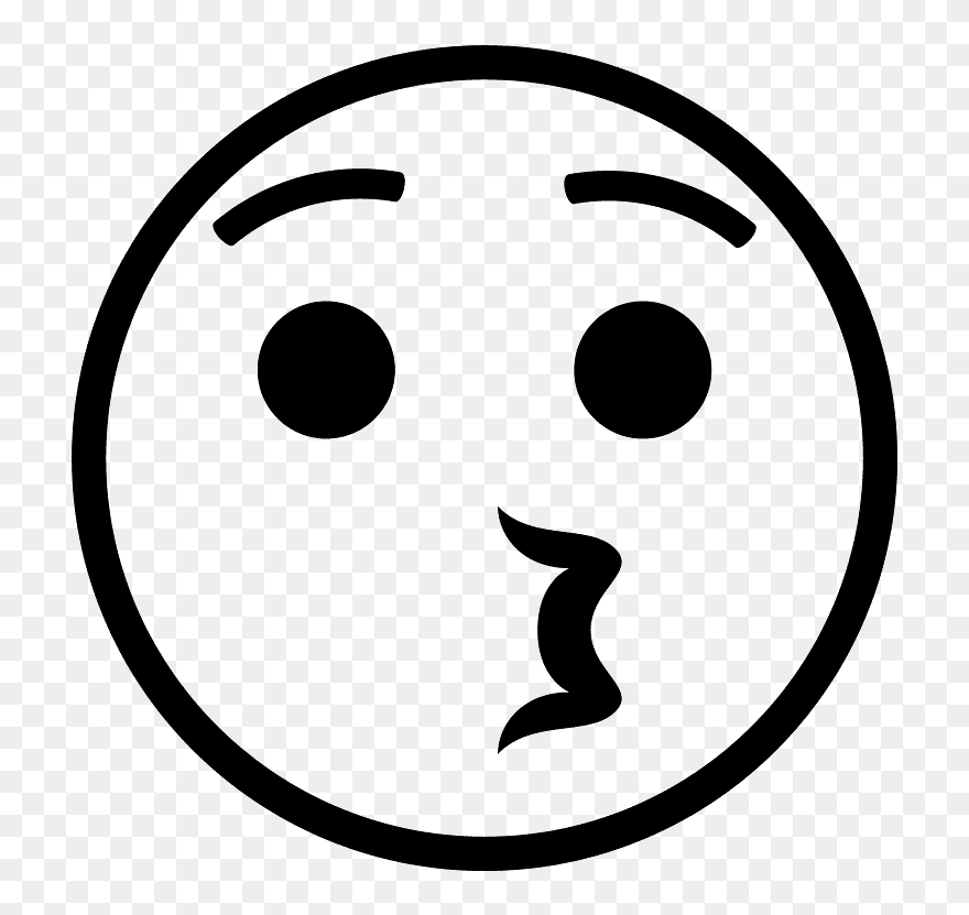 Kissing Face Emoji Clipart - Circle - Png Download