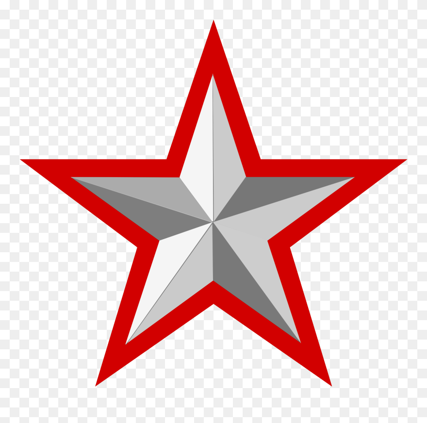 Red Star, File Silver Star With Red Border Wikimedia - Red Star Logo Png Clipart