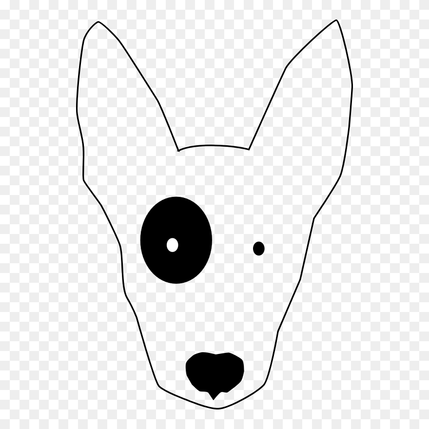 Cartoon Dog Head - Bull Terrier Face Clipart - Png Download