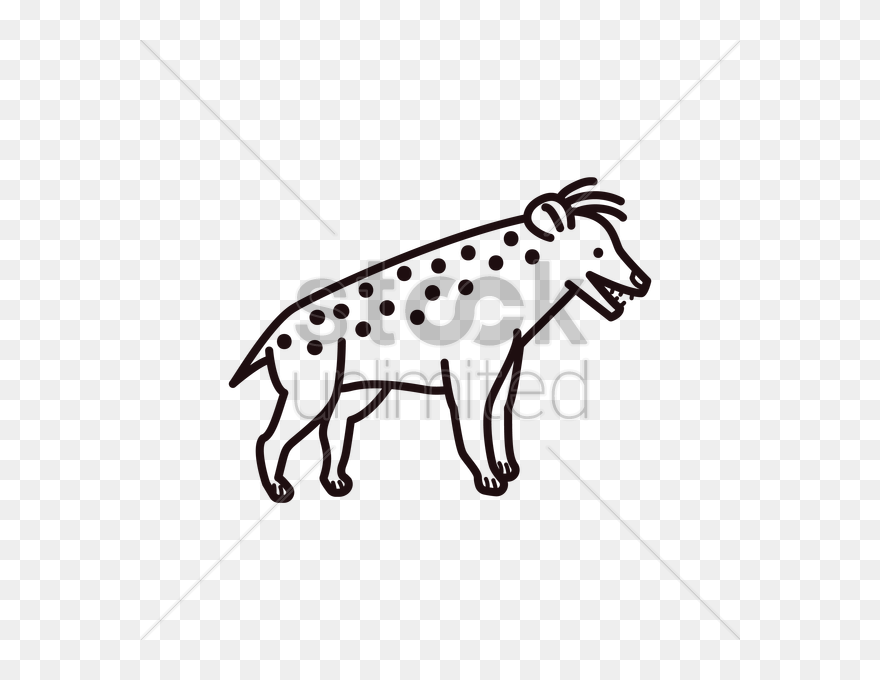 Wild Dog Clipart Hyena - Simple Hyena Easy Drawing - Png Download