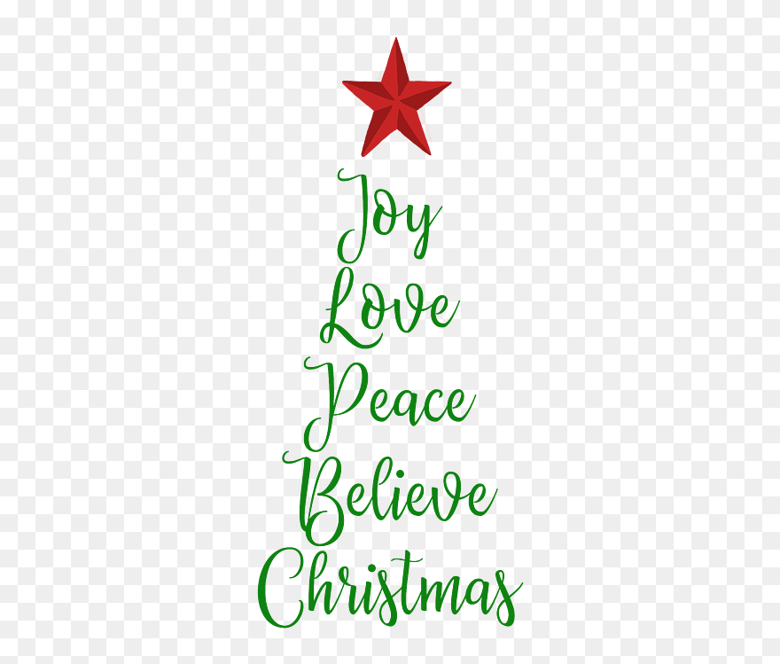 Joy Love Peace Believe Christmas Clipart