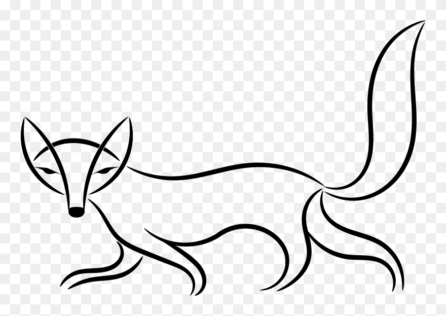 Fox Vector Illustration - Black And White Bad Foxes Clipart