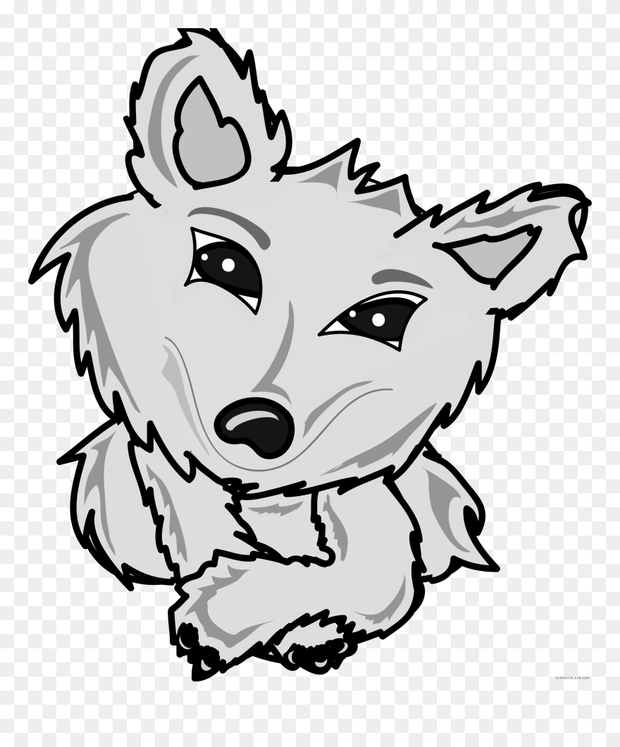 Little Fox Animal Free Black White Clipart Images Clipartblack - Clip Art - Png Download