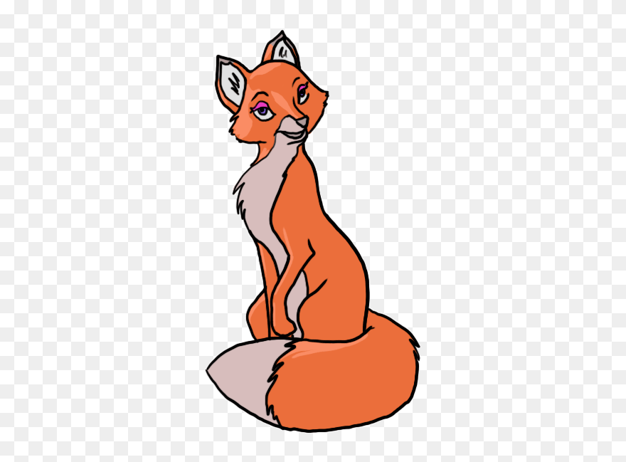 Drawn Cartoon Pencil And - Cartoon Fox Drawing Sitting Clipart