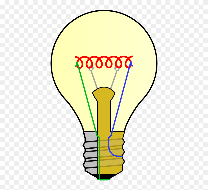Light Parts - Diagram Incandescent Light Bulb Clipart