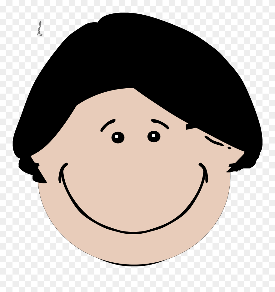 Short Black Hair Boy Cartoon Clipart