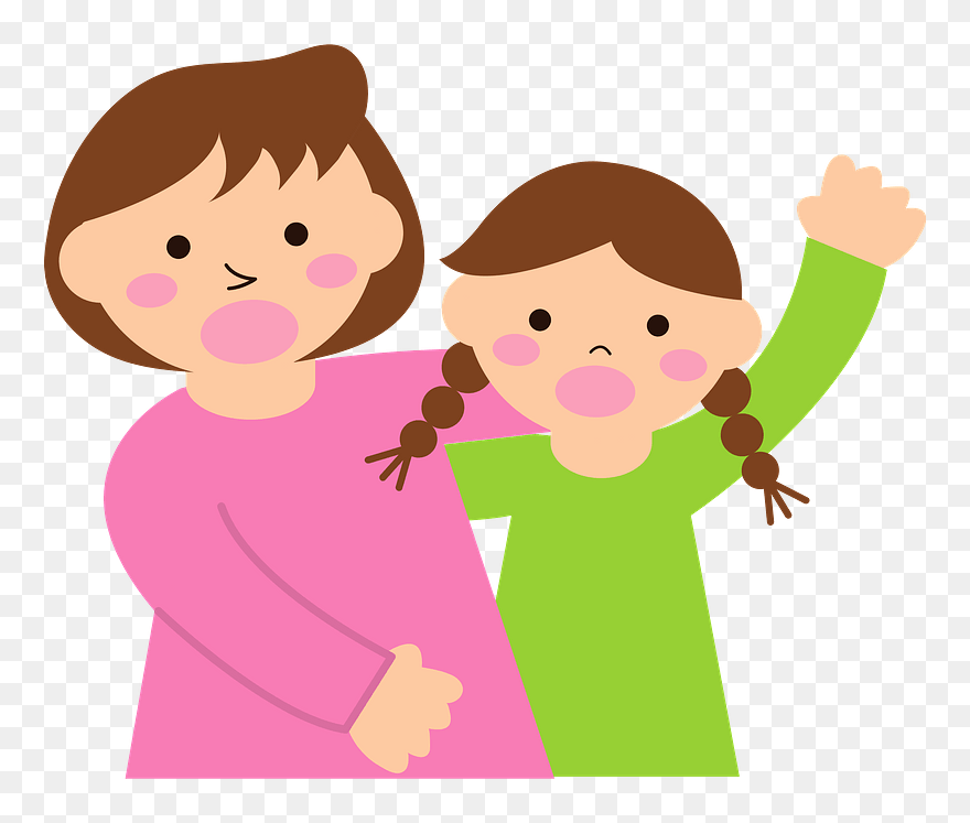 Mother Daughter Claim Clipart - Cartoon - Png Download