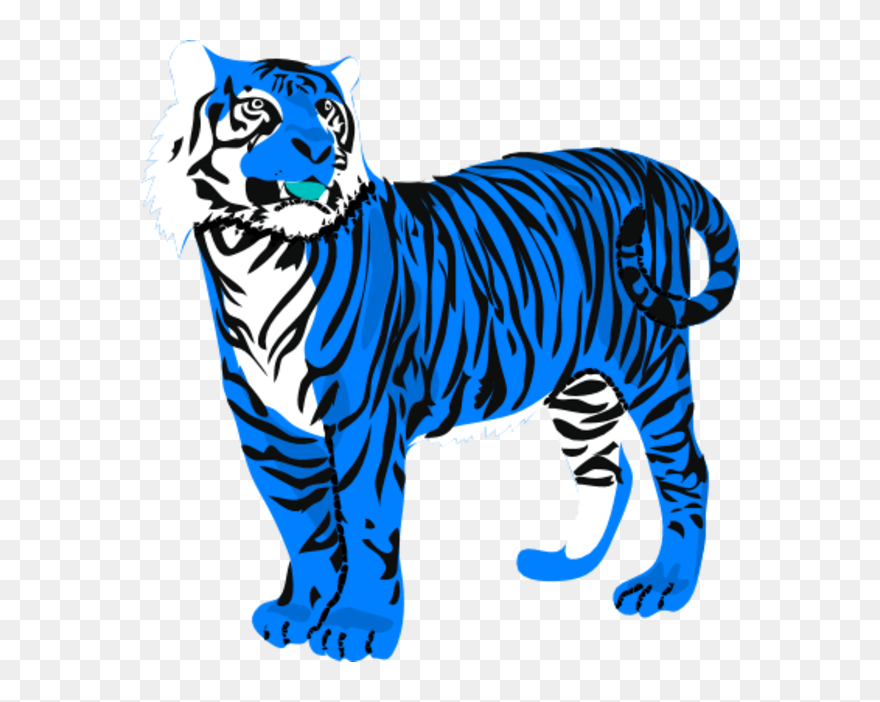 Download Blue Tiger Clipart Png Image With No Background - Tiger Clipart Transparent Background