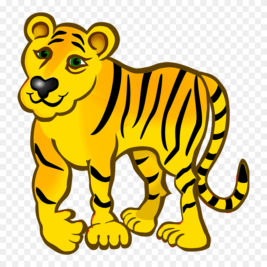 Tiger Clipart - Coloured Picture Of Tiger - Png Download