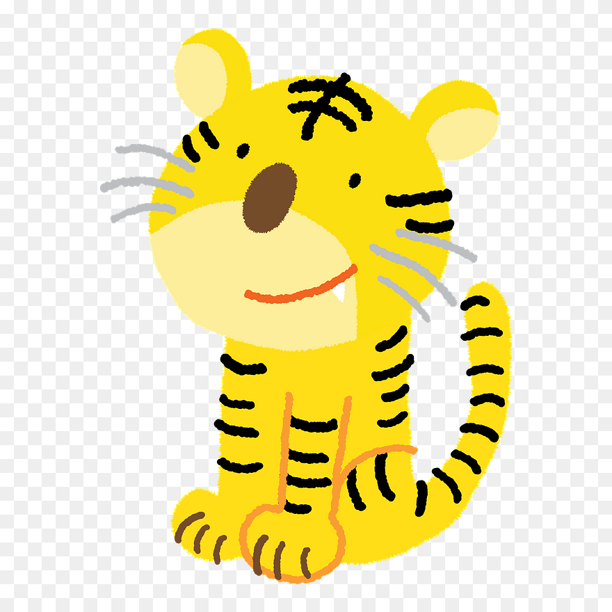 Tiger Animal Clipart - 虎 かわいい イラスト - Png Download