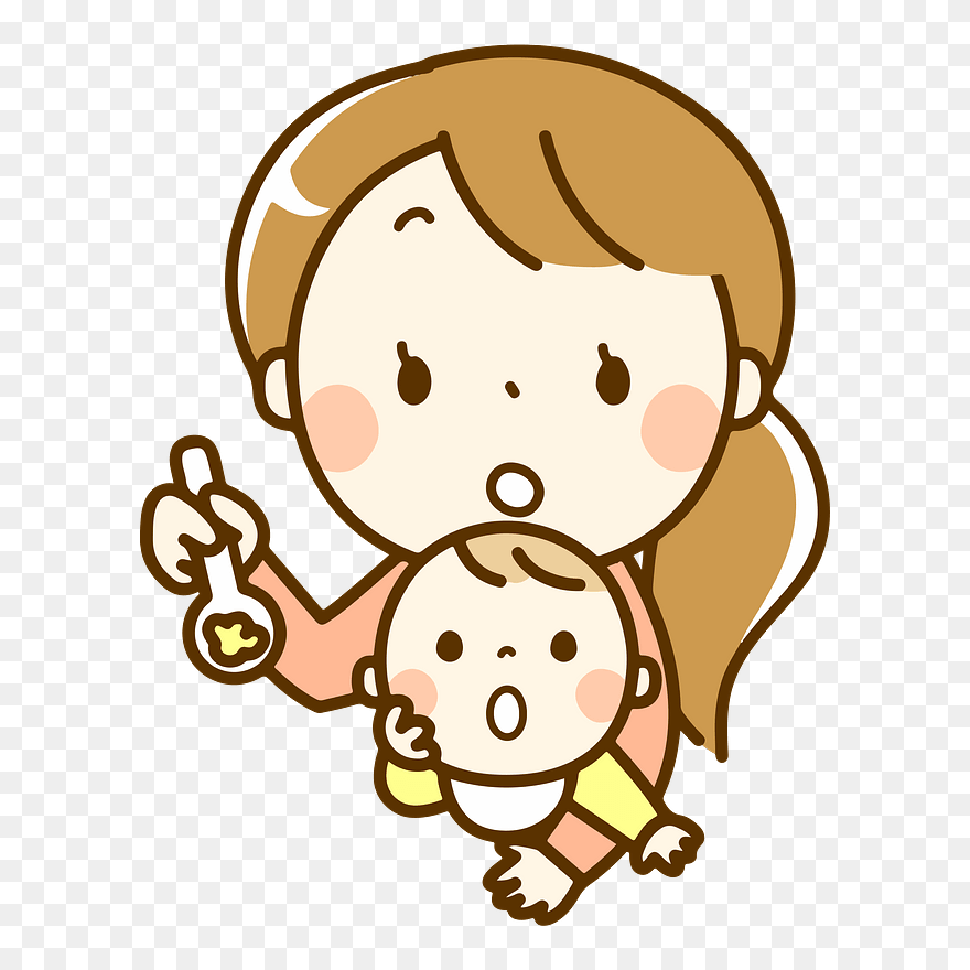 Mother Baby Food Clipart - Cute Drawing For Mother - Png Download