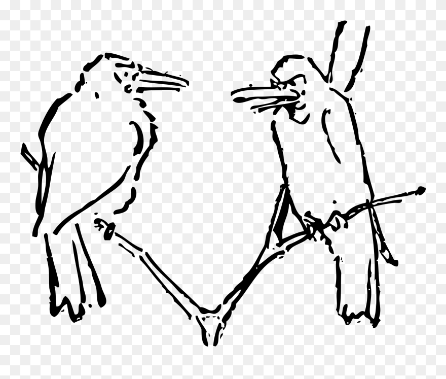 Birds Talking - Talking Birds Drawing Clipart