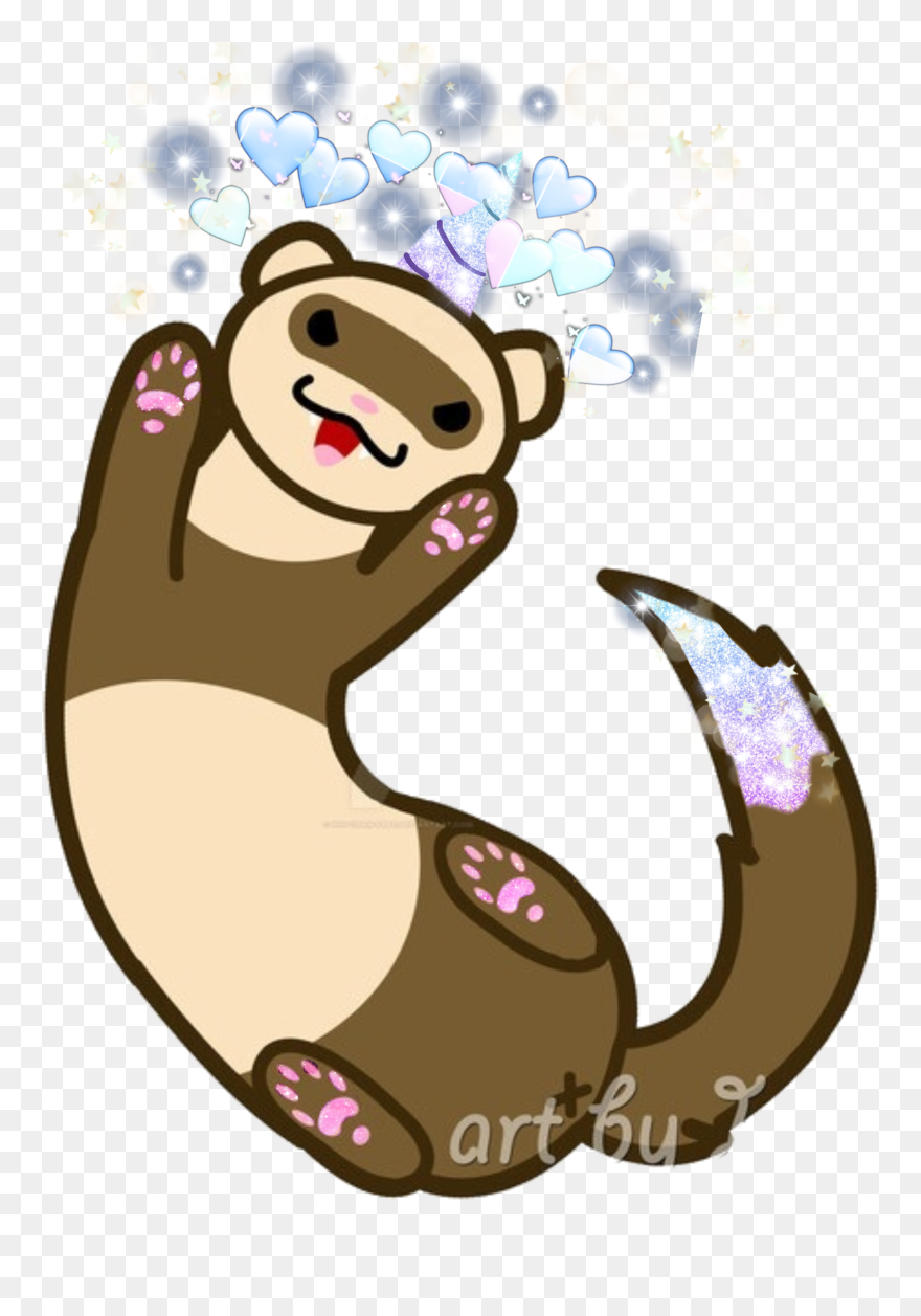 #freetoedit A Ferretcorn How Cute #cute #ferret #adorable - Ferret Stickers Clipart