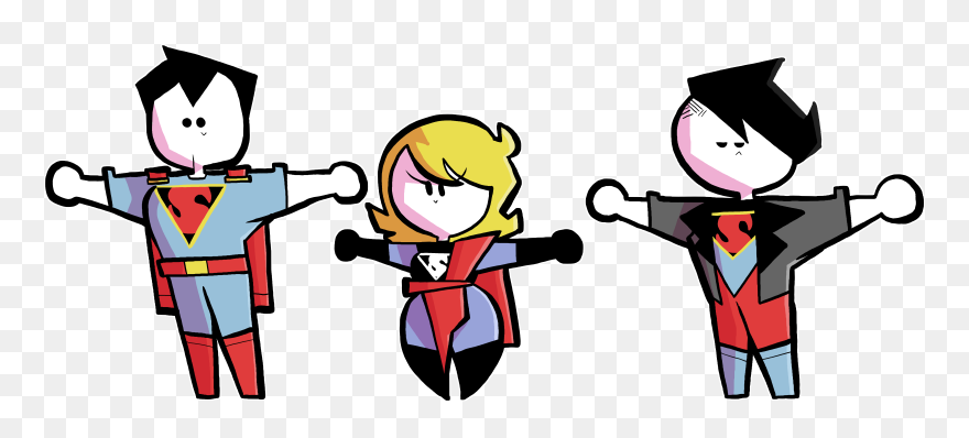 Superman, Supergirl And Superboy Clipart