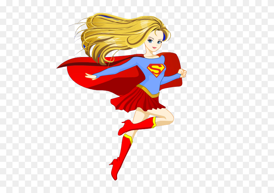 Supergirl Clip Superwoman - Cartoon Superwoman - Png Download