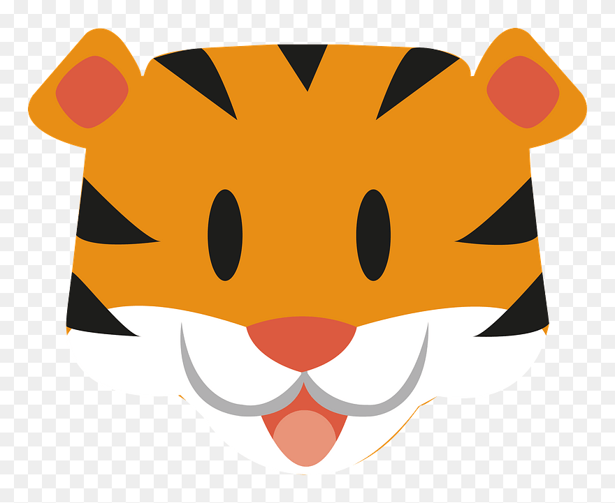 Baby Tiger Face Clipart - Woordkaart Tijger - Png Download