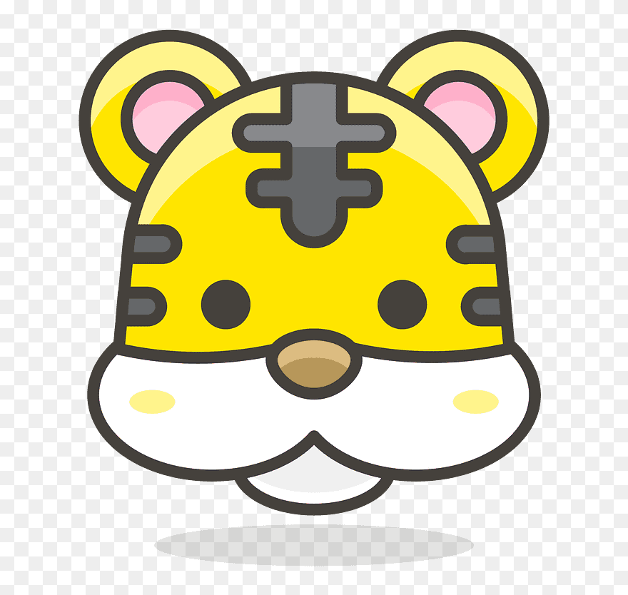 Tiger Face Emoji Clipart - Drawing With Bear And Heart - Png Download