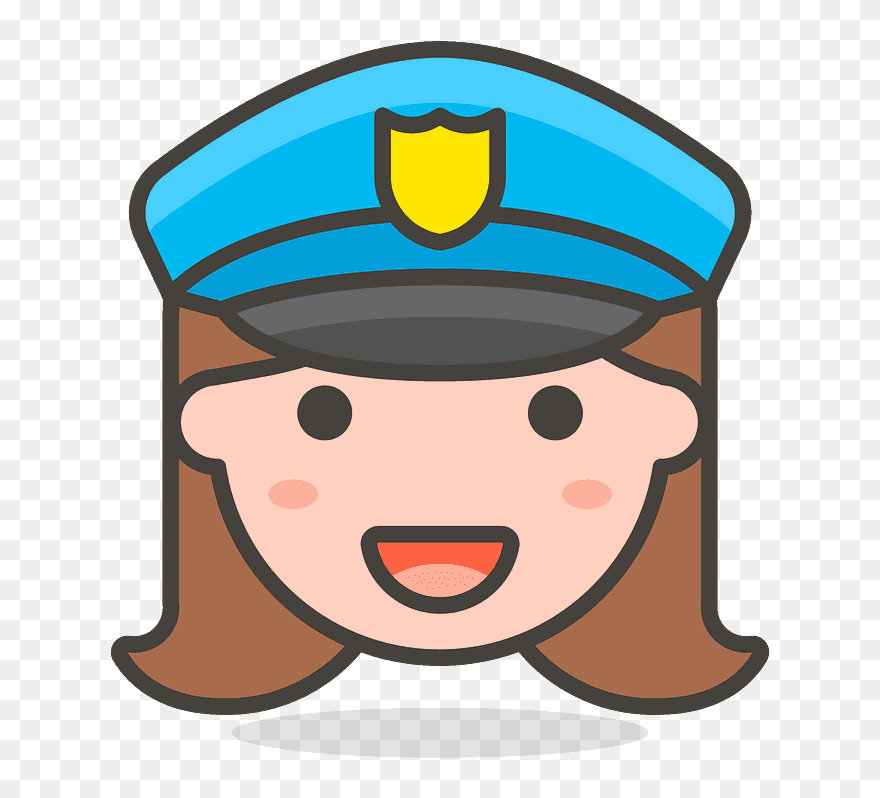 Woman Police Officer Emoji Clipart - Police Officer Face Clipart - Png Download