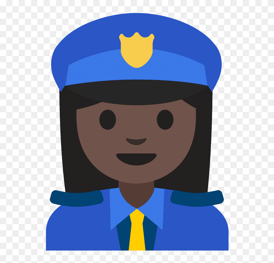 Woman Police Officer Emoji Clipart - Black Police Officer Emoji - Png Download