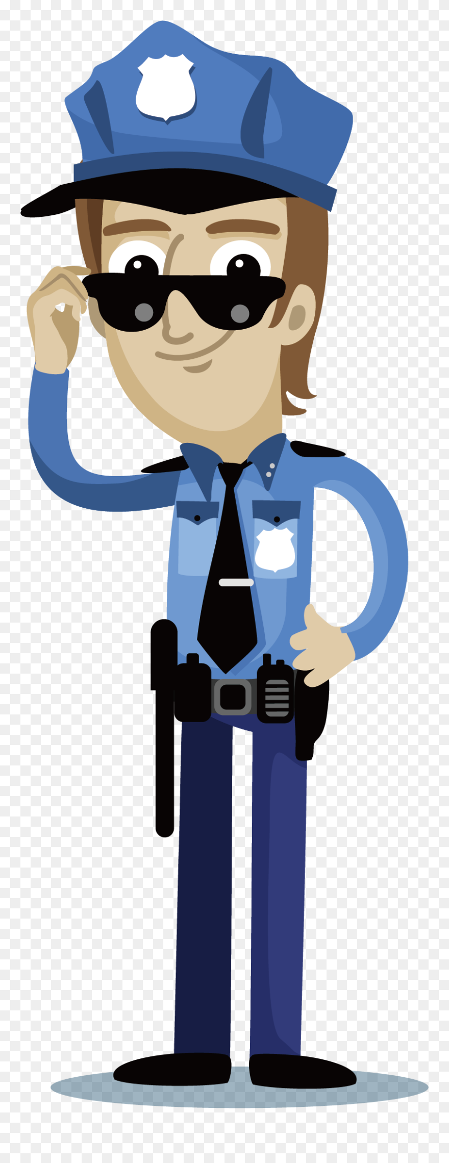 Wearing Sunglasses Of Officer Police The Cartoon Clipart - Police Officer Clipart Transparent - Png Download