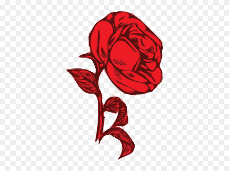 Red Rose With Red Leaves - Floribunda Clipart