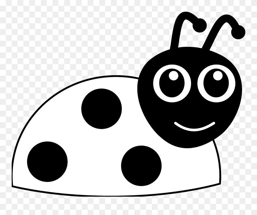 Black And White Clip Art Thank You - Clip Art Black And White Ladybug - Png Download