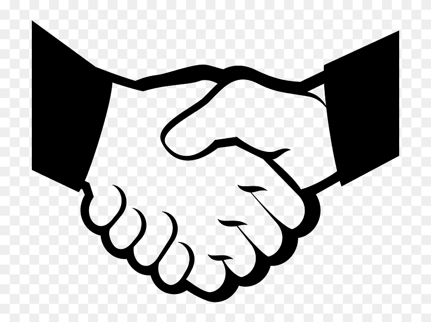 Handshake Emoji Clipart - Handshake Emoji Black And White - Png Download